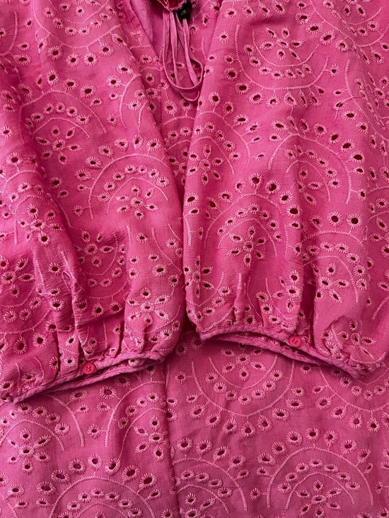Dress Forum Los Angeles Pink Eyelet Mini Dress - Size L - Picture 10 of 14
